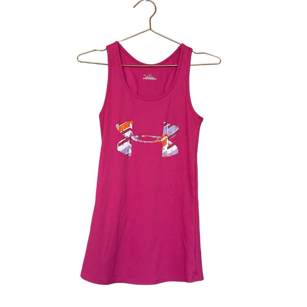 Under Armour heatgear pink tank top size small